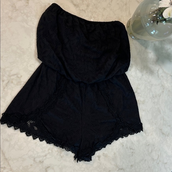 Free People Tahlia Black Lace Strapless Romper - Picture 10 of 10